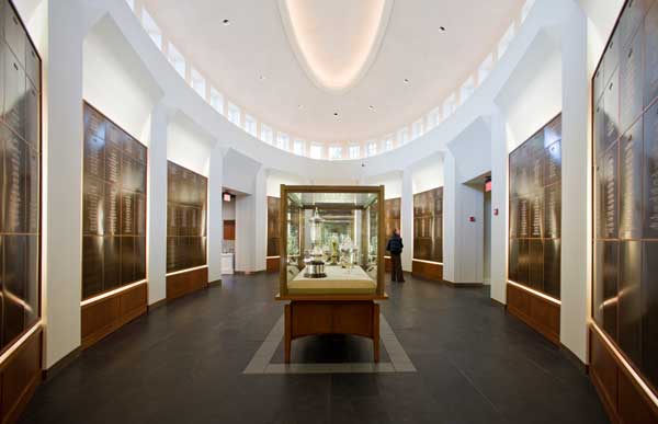 The Hall of Champions in the Arnold Palmer Center for Golf History at the USGA Museum.